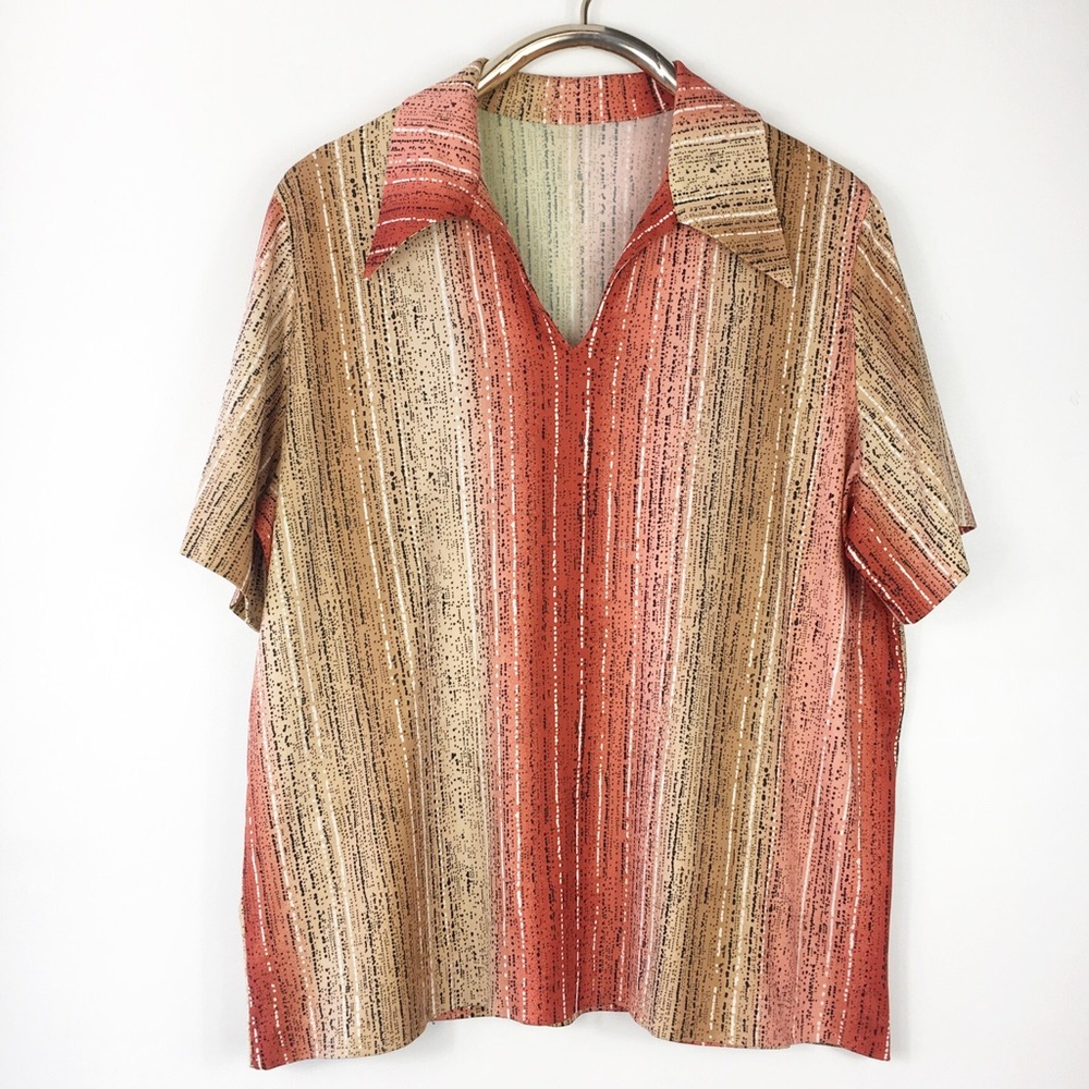 Vintage 60-70s Polyester Pointed Collar Shirt